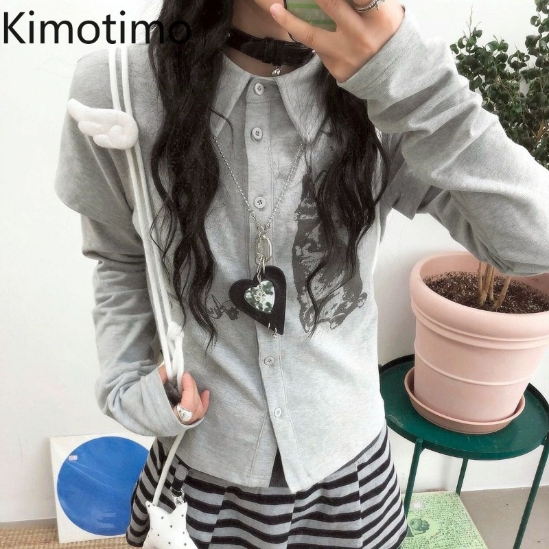 Vintage Women Fashion - Kimotimo Y2k Vintage Rabbit Print Long