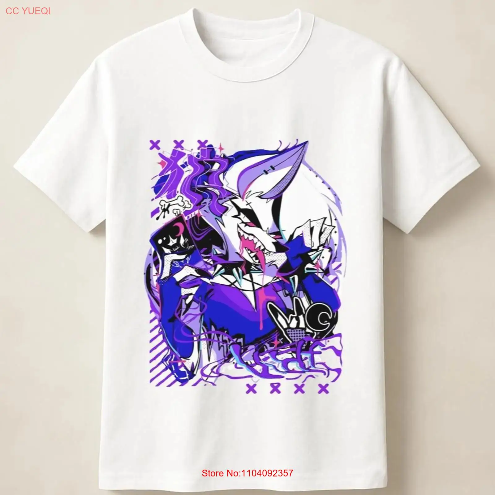 Vintage Fashion Images - Purple Anime Wolf in Graffiti Poster