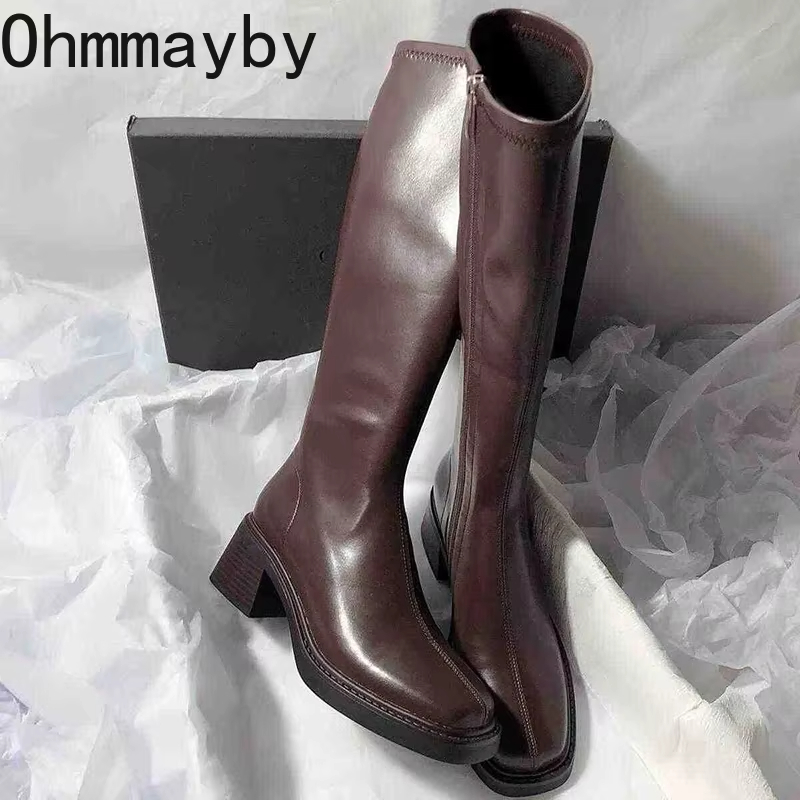 Vintage Old Fashion - Vintage Thick Heel Women Knee High