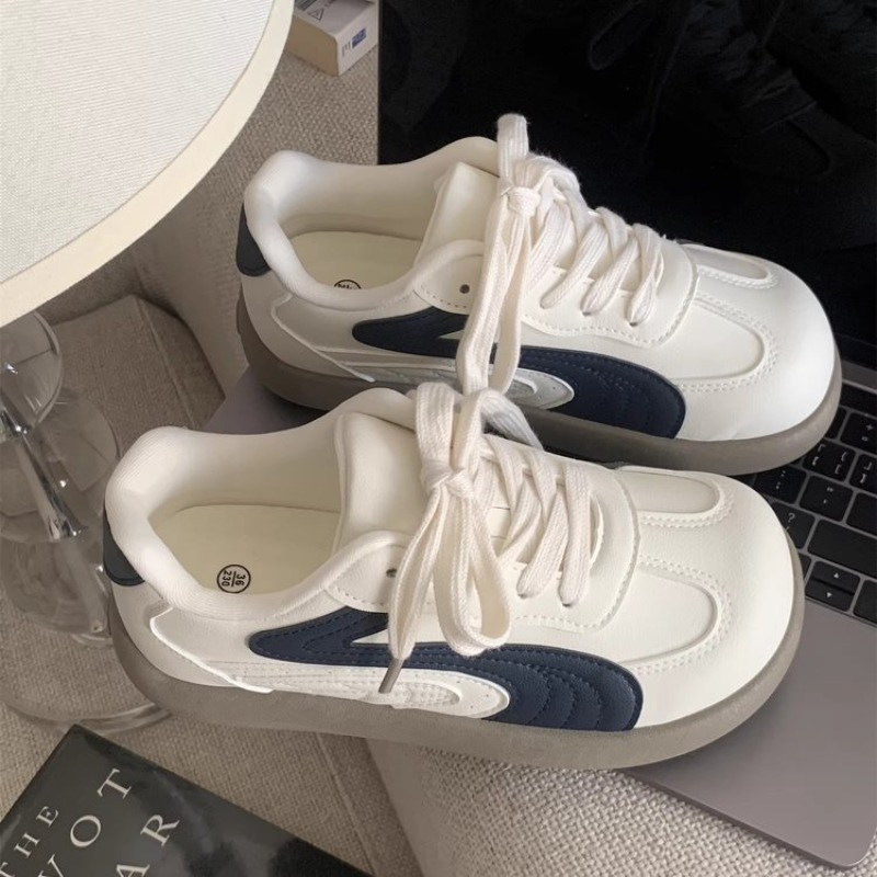 Vintage Old Fashion - Vintage Women Chunky Sneakers White Navy