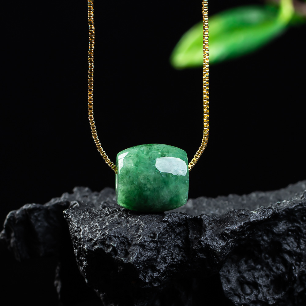 Vintage Women Fashion - Natural Real Jade Bead Pendant Myanmar