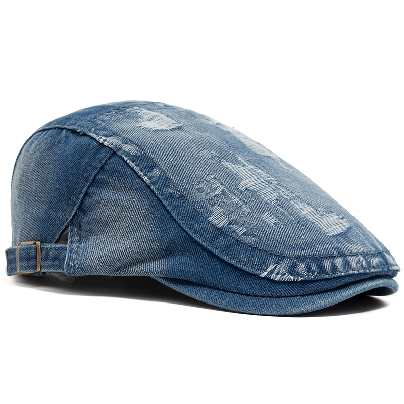 Fashion Men Ripped Denim Beret - Vintage Fashion Nz recension och pris
