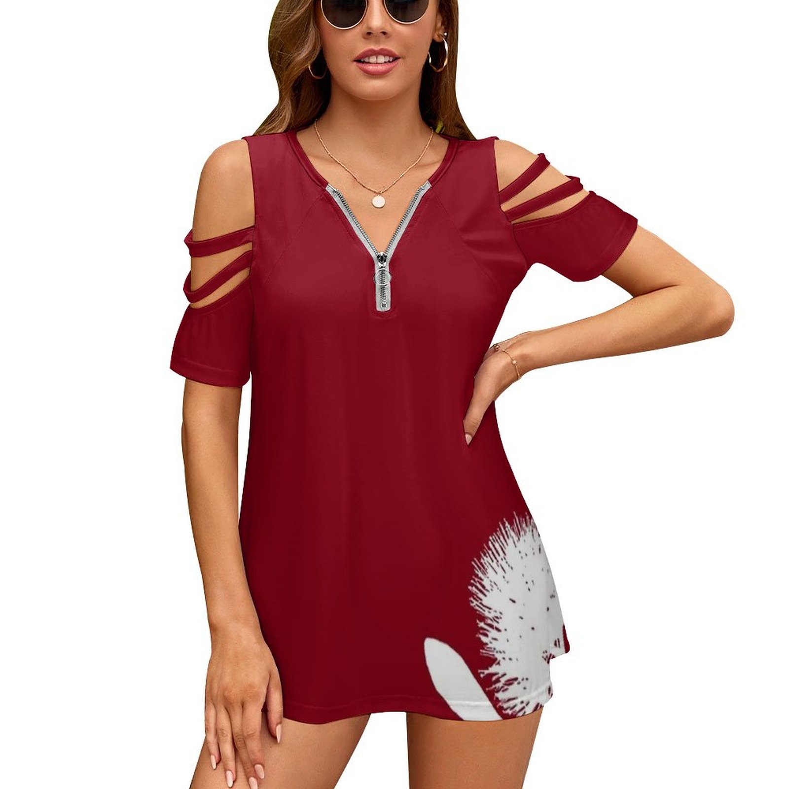 Pohutukawa-White On Red Women  - Vintage Fashion Nz recension och pris