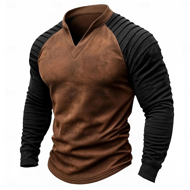 Vintage Distressed Henley Ragl - Vintage Old Fashion recension och pris