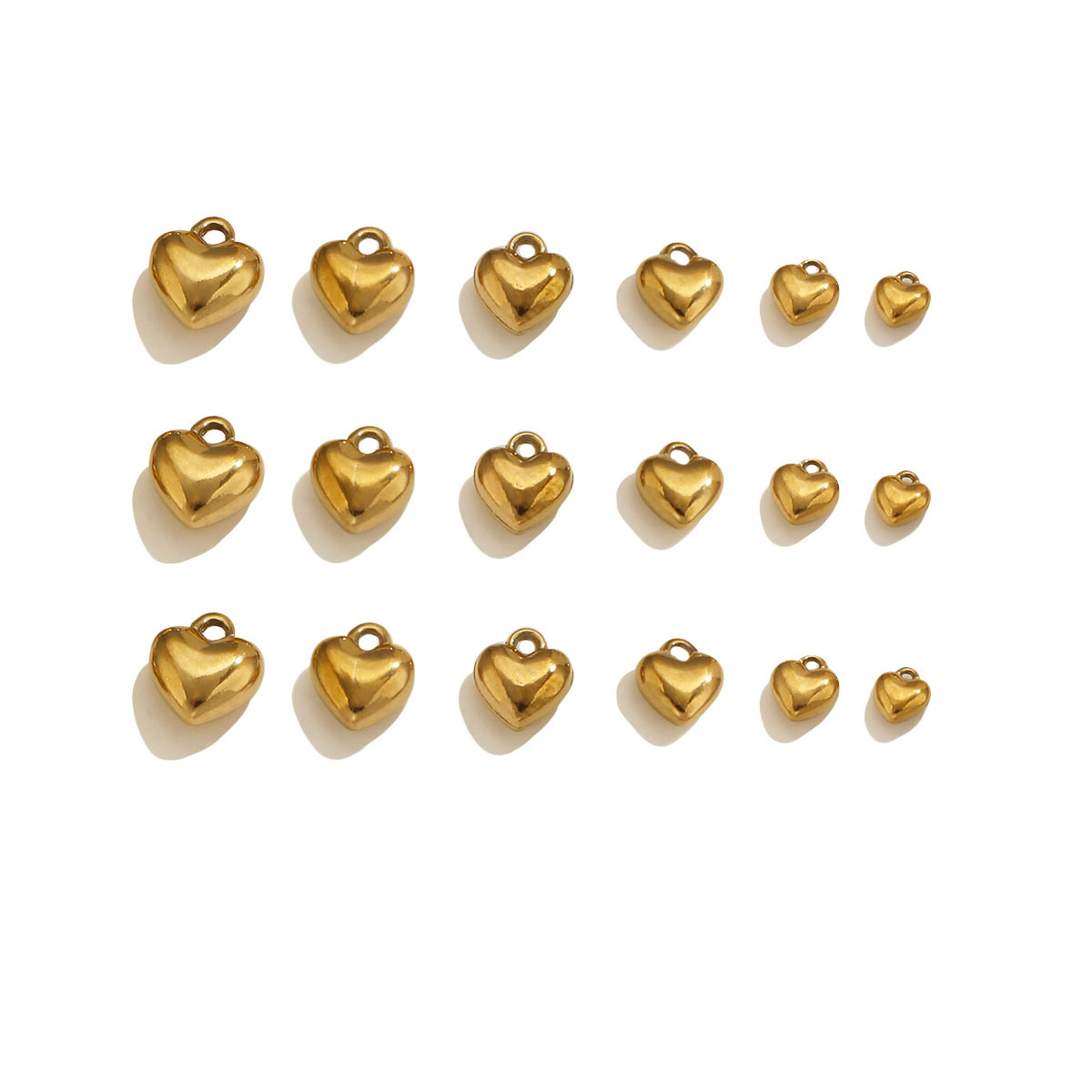20Pcs 3D Solid Heart Charm 18K - Vintage Fashion Wholesale recension och pris