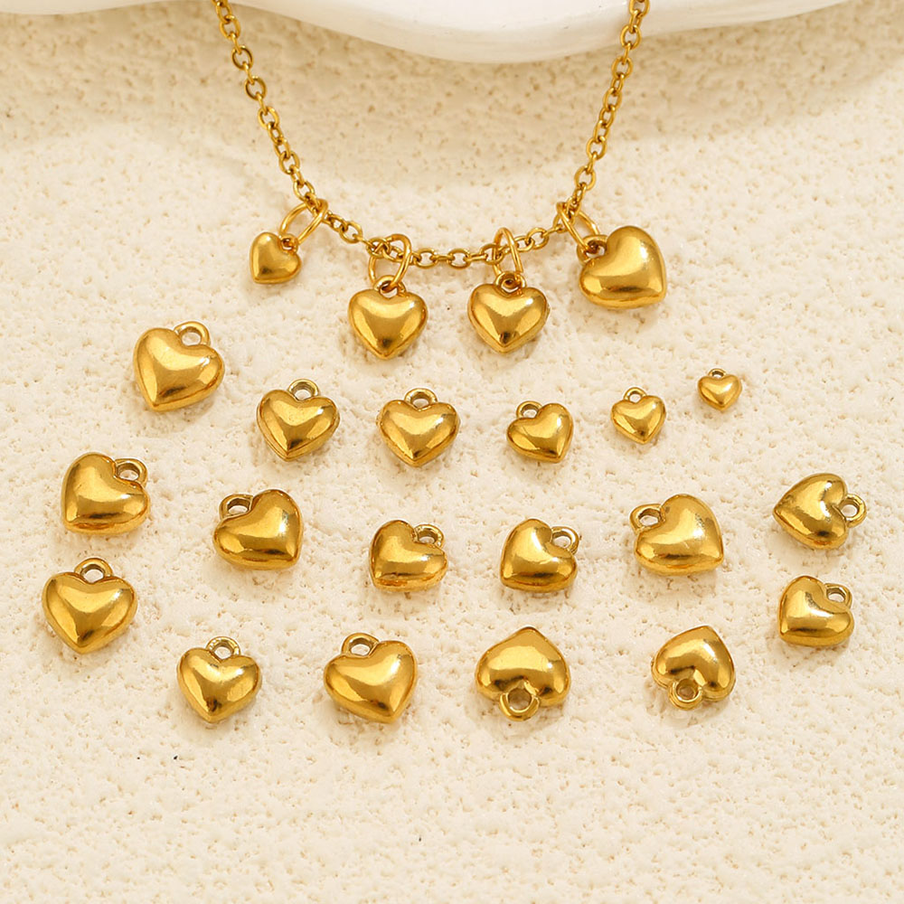 20Pcs 3D Solid Heart Charm 18K - Vintage Fashion Wholesale recension och pris