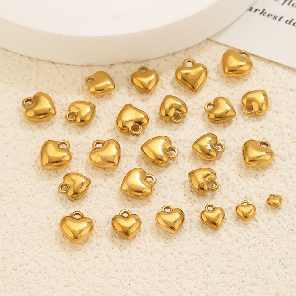 20Pcs 3D Solid Heart Charm 18K - Vintage Fashion Wholesale recension och pris