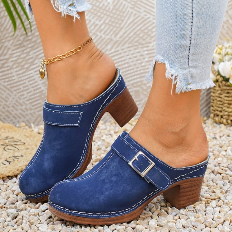 Women's Slip-On Mules Block He - Vintage Fashion Online recension och pris