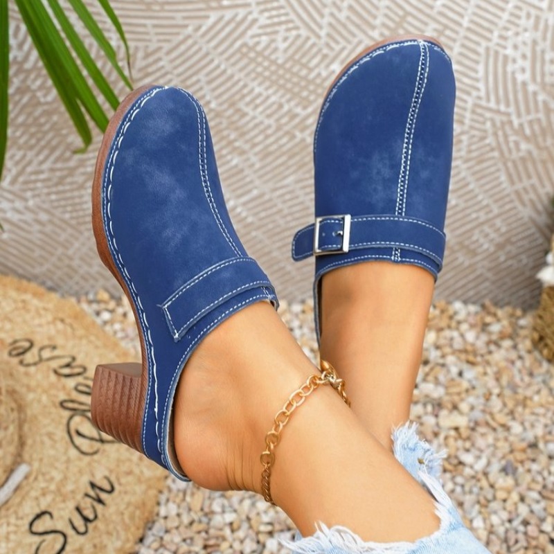 Women's Slip-On Mules Block He - Vintage Fashion Online recension och pris