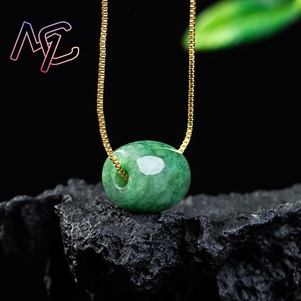 Natural Real Jade Bead Pendant - Vintage Women Fashion recension och pris