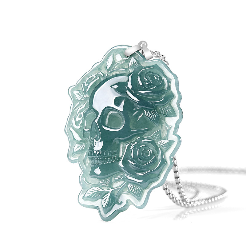 Natural Burmese Jadeite Skull  - Vintage Women Fashion recension och pris